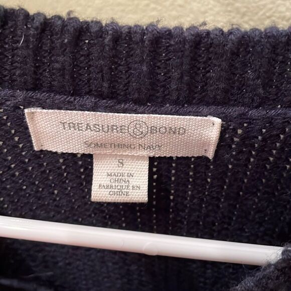 Treasure and Bond & Something Navy Collab woman’s navy blue wool/cashmere dress - Picture 5 of 11